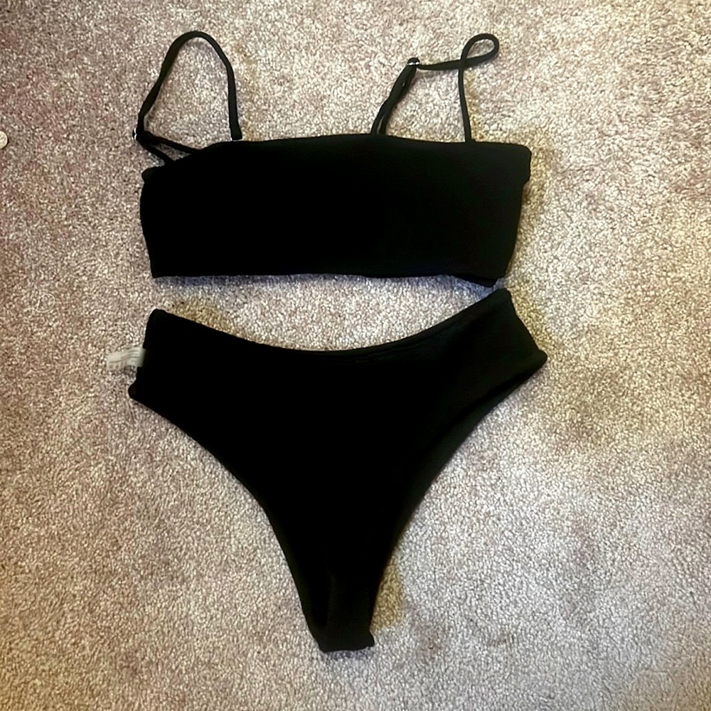 Black zaful highwaist bikini small
